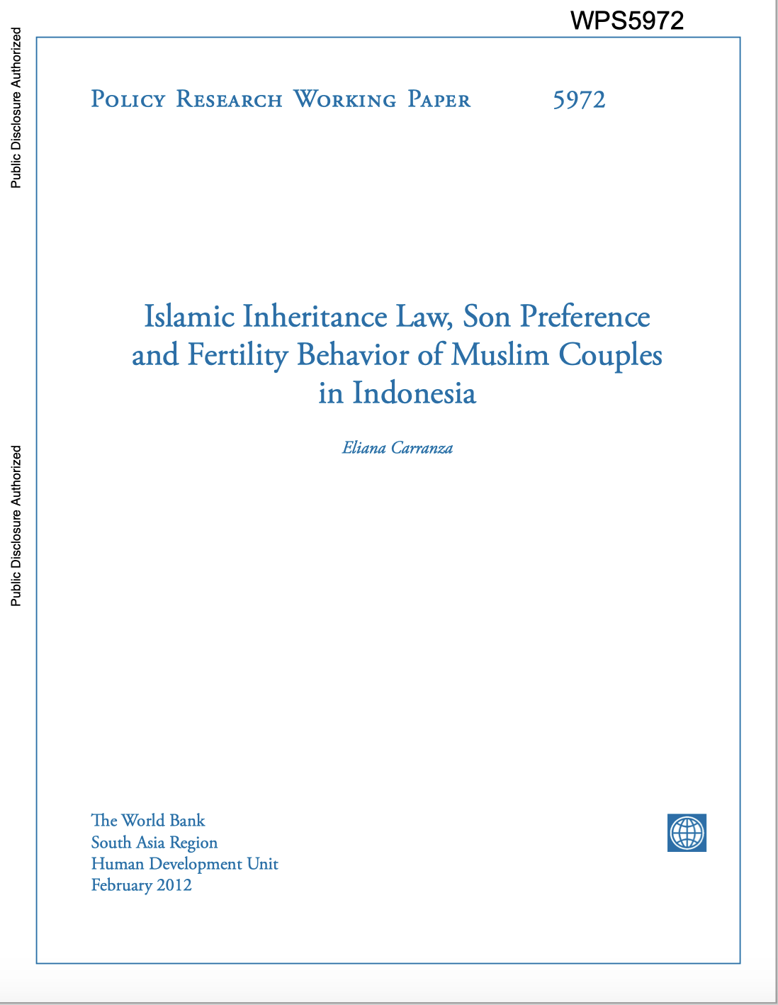 Islamic Inheritance Law, Son Preference  And Fertility Behavior Of Muslim Couples  In Indonesia